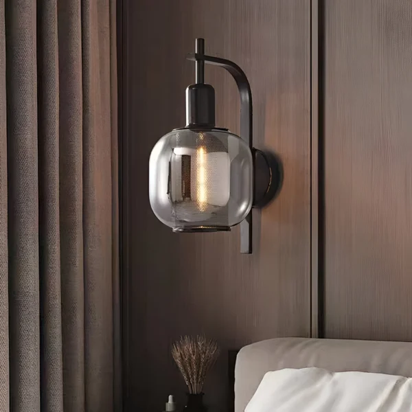 Modern Black Double Glass Wall Light