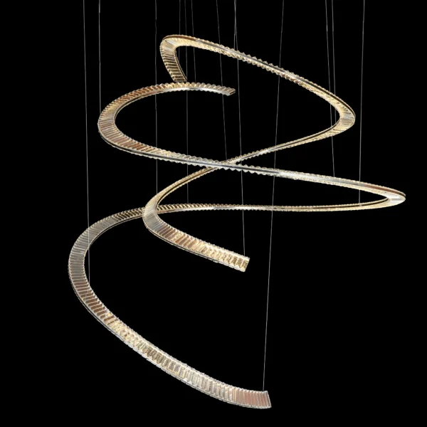 Perfect as a grand staircase light, double-height entryway fixture, or luxury living room centerpiece, it delivers brilliant illumination and a captivating contemporary statement.