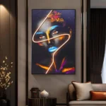 Neon Glow Portrait Wall Art