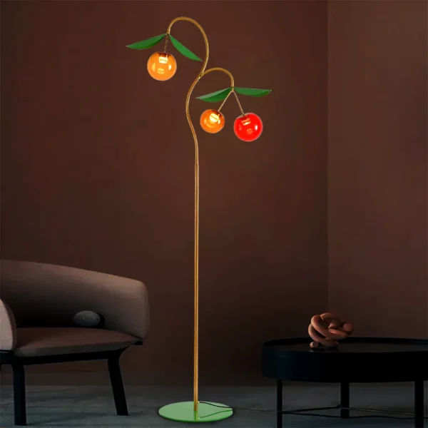 Playful Fruit Bloom Artistic Glass Floor Lamp
