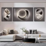 Timeless Flow 3-Piece Abstract Wall Clock Art Set