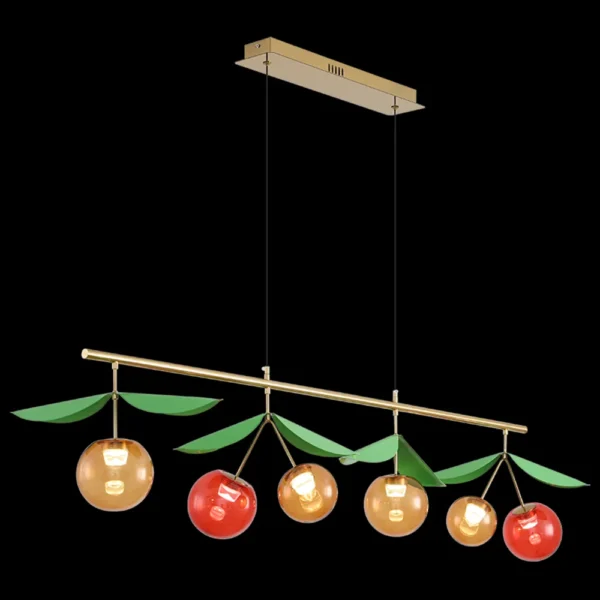 Vibrant Cherry Leaf Bar Chandelier