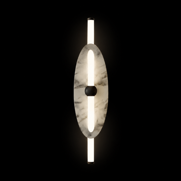 Transitional White Marble Modern Wall Sconce