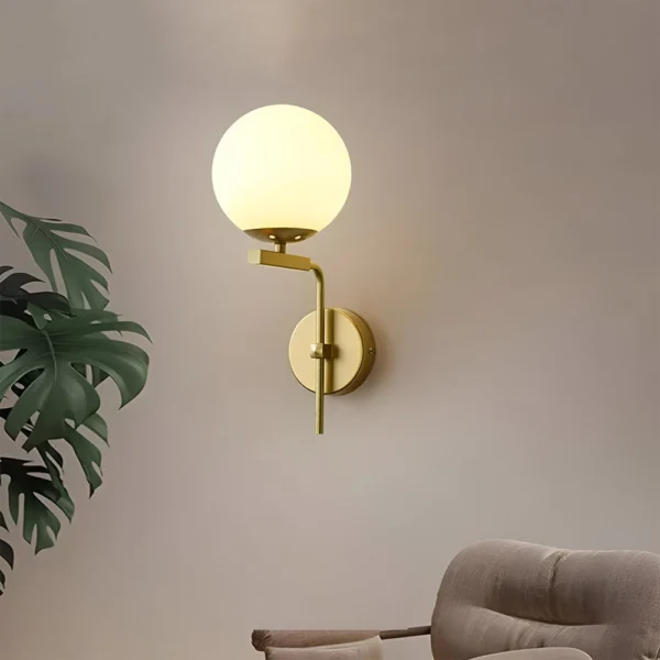 Mid-Century Golden Globe Wall Light