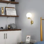 Mid-Century Golden Globe Wall Light-4