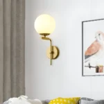Mid-Century Golden Globe Wall Light-7
