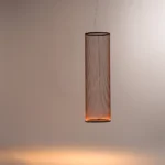 Modern Fabric Shade Column Pendant Light