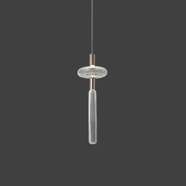 Modern Fluted Clear Glass Pendant Light