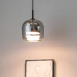 Modern Nordic Smoked Glass Pendant Lamp