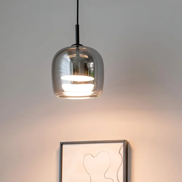 Modern Nordic Smoked Glass Pendant Lamp