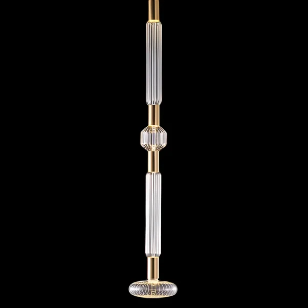 Sculptural Fluted Glass Column Pendant Light