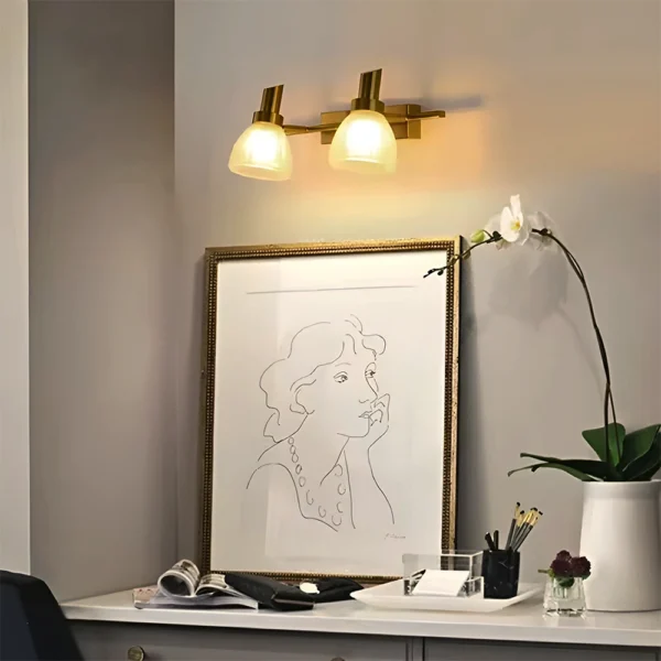 Transitional Two-Head Bell Mirror Light