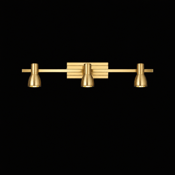 Gold Verve Pivot Triple Spot Wall Light