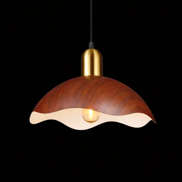 Timber Bloom Wavy Wood finish Pendant Light