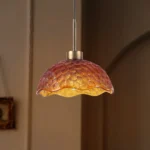 Amber Hive - Textured Glass Dome Pendant Light