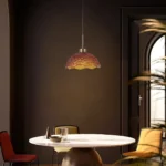 Amber Hive - Textured Glass Dome Pendant Light