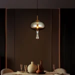 Ambered Flow Modern Amber Glass Pendant Light