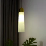 Aura Column Minimalist Gold and White Pendant Light