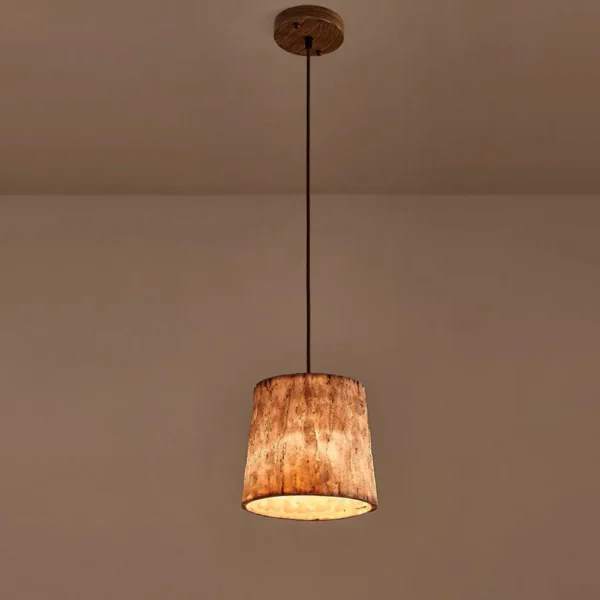 Bark Aura Rustic Wood-look Pendant Light