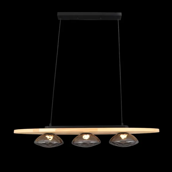 Driftwood Glow Modern Wood Linear Chandelier