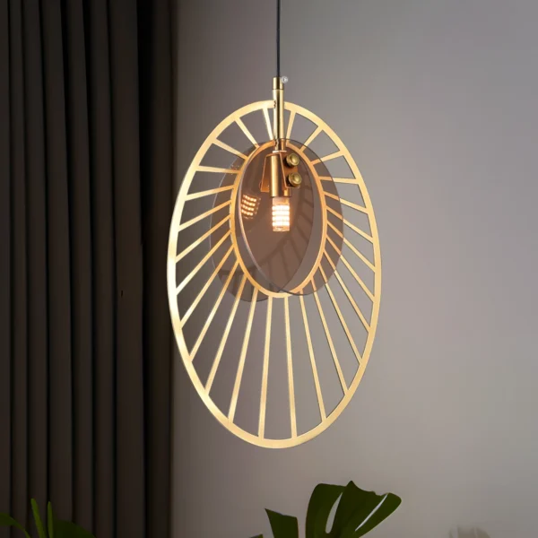 Golden Gaze Oval Cage Pendant Lamp