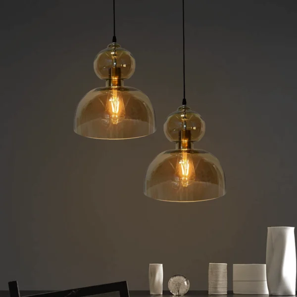 Hearthstone Drop - Modern Glass Bedside Pendant Light