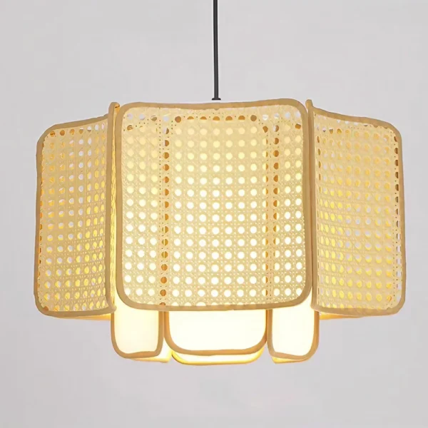 Horizon Netting Open-Weave Rattan Pendant Light