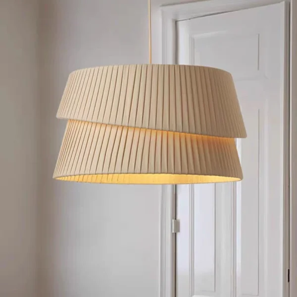 Horizon Weave Modern Textile Tiered Pendant Light