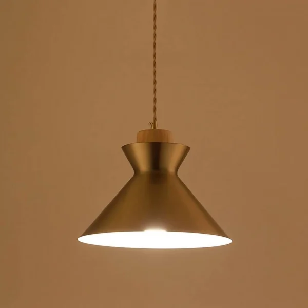 Kinetic Flare Gold Trumpet Shape Pendant Light
