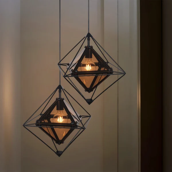 Nexus Cage - Contemporary Diamond Shaped Pendant Light