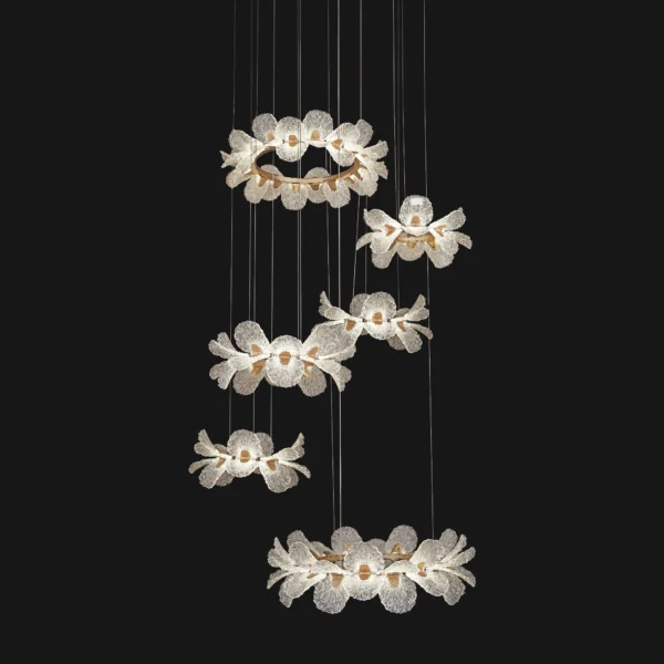 Petal Cascade Modern Floral Chandelier