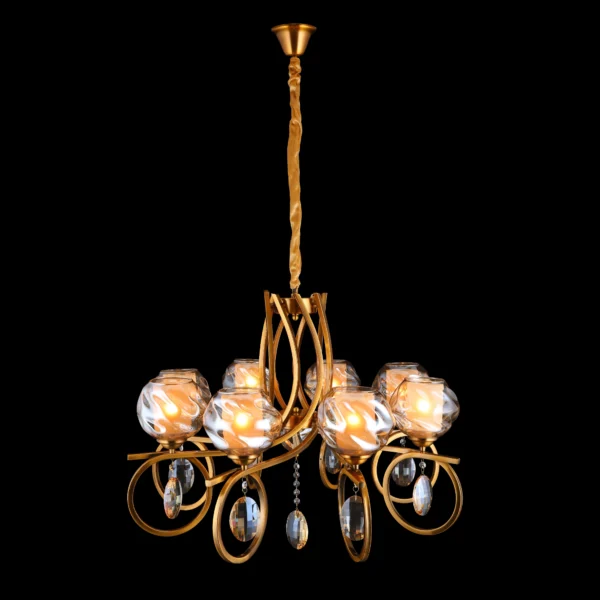 Regal Radiance Victorian Gold & Crystal Chandelier