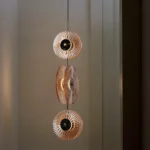 Solar Disc- Modern Fluted Glass Pendant Light