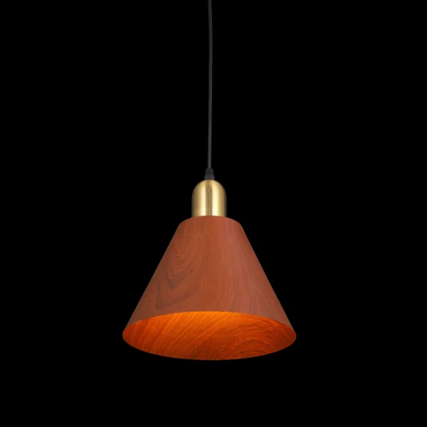 Timber Echo Cone Wood Grain Pendant Light
