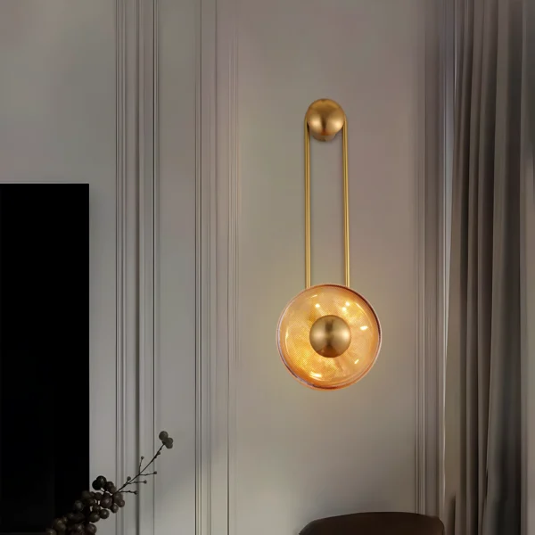 Zenith Echo Modern Gold Wall Lamp with Dual Discs