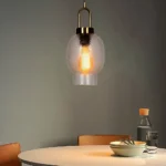 Solis Amber Glow A Textured Glass Pendant Lamp