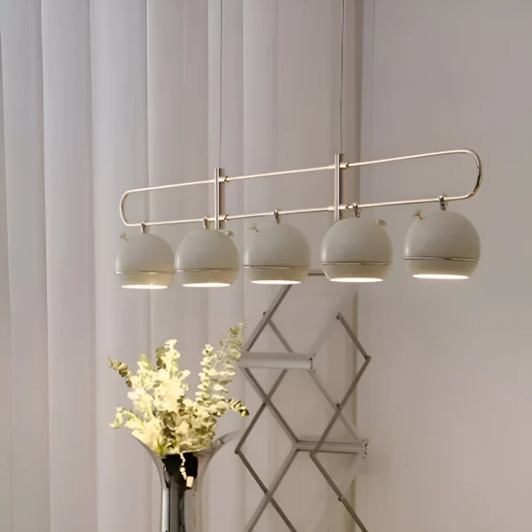 Cetus Linear Sleek 5-Orb Chandelier