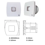 Ventilo EX Mist White Bathroom Exhaust Fan-6