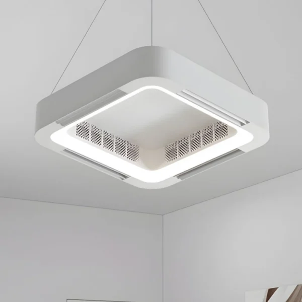 Flush mount bladeless ceiling fan for bedrooms and living rooms.