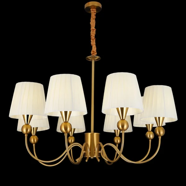 Echelon Architectural 10 Light Chandelier in Solid Brass