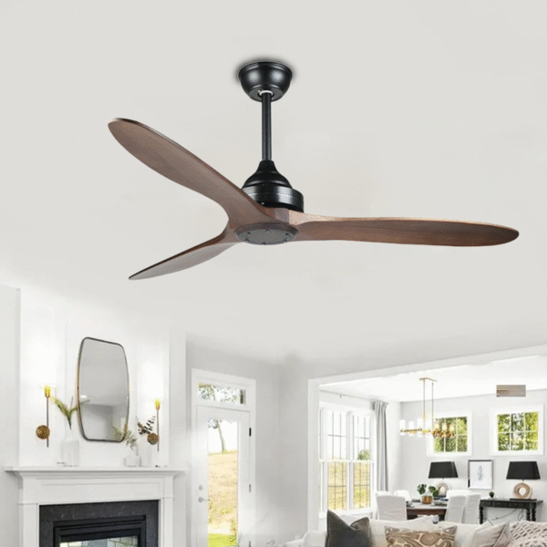Kite Dark Brown Ceiling Fan | 1320mm | Metal Body | Wooden Blade