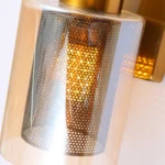 modern brass wall lamp for living room, luxury wall light with glass shade, upscale interior decorative lighting, contemporary wall lamp for hallway, minimalist luxury wall lighting design, hotel-style wall lamp for modern interiors