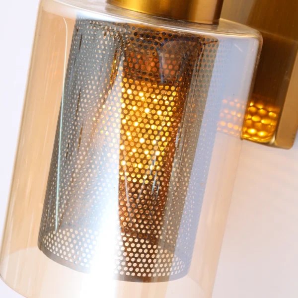 modern brass wall lamp for living room, luxury wall light with glass shade, upscale interior decorative lighting, contemporary wall lamp for hallway, minimalist luxury wall lighting design, hotel-style wall lamp for modern interiors
