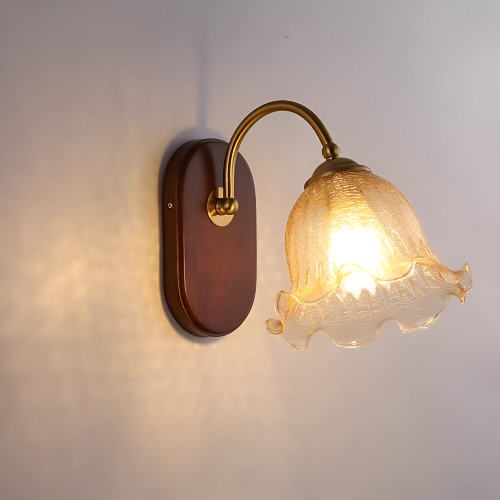 Monarch Heritage Designer Wall Lamp, Fluted Glass Shade for Bathroom
