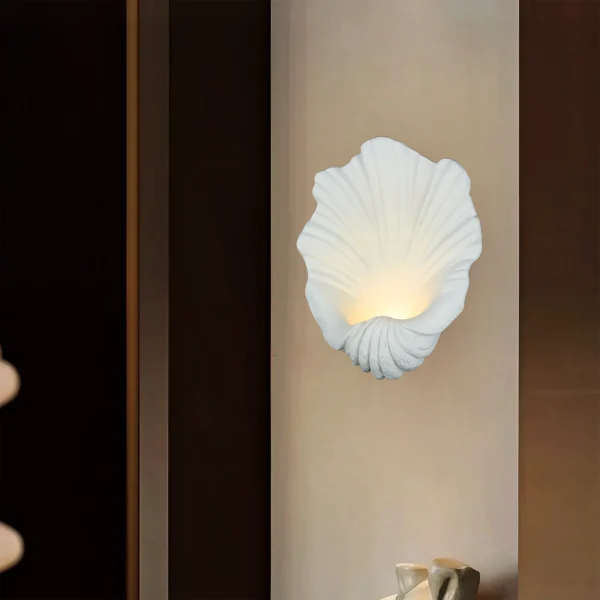 ShellAura White Resin Wall Light