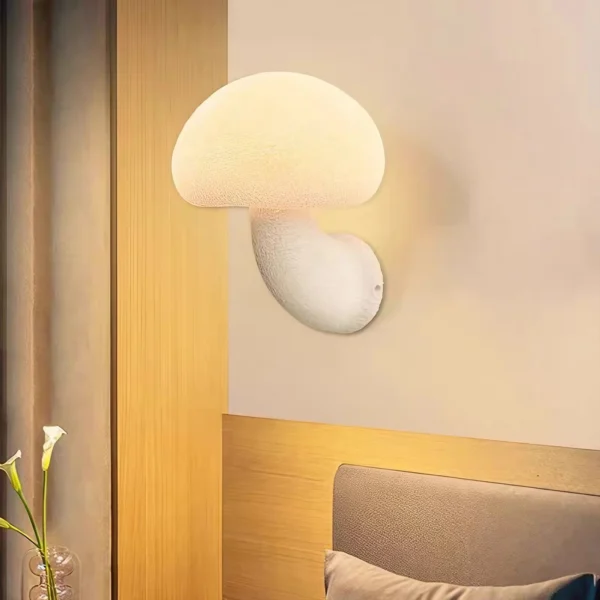 MushGlow Sculpted Resin Mushroom Wall Light