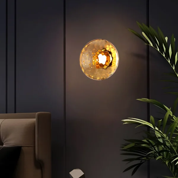 Solaris EmberSphere Amber Glass LED Wall Light