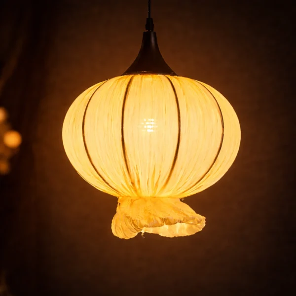 LunaBloom Pleated Fabric Pendant Light