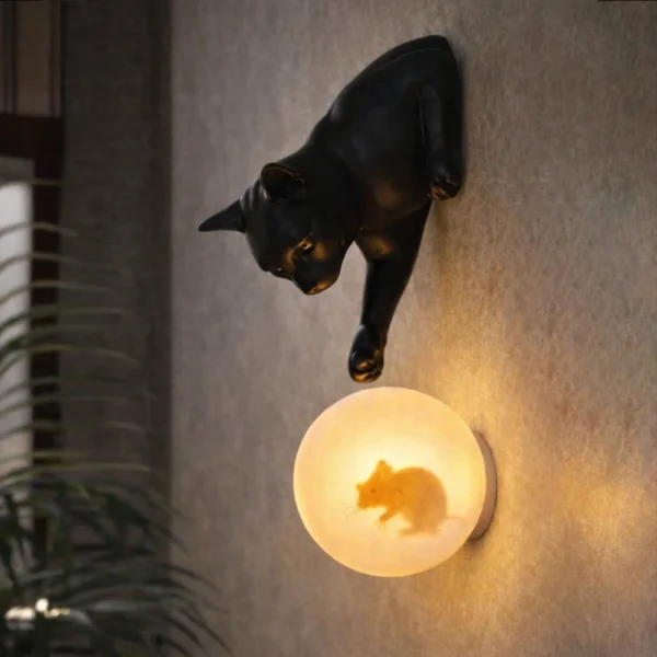 Midnight Mouse Hunter Wall Sconce