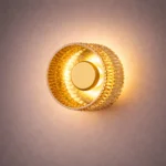 PrismAura Amber Drum Glass Wall Light